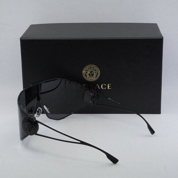 Versace VE2268 143387 Shield Sunglasses – Matte Black/Dark Grey - Picture 9 of 10